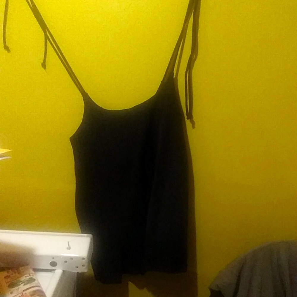 Skirt with shoulder straps black size XL